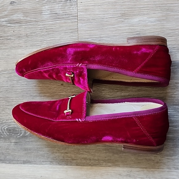 Sam Edelman Raspberry Velvet Loafers - Picture 8 of 12